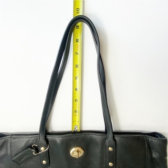 COACH F12184 Black Pebbled Leather TOWN Tote Shoulder Bag Purse Gold Hardware - Picture 13 of 16